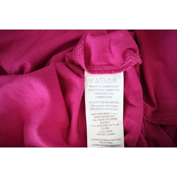 Michael Kors QH350C36TF Women's Sz M Deep Fuchsia "MK" Sequin Logo T- Shirt - Picture 6 of 8
